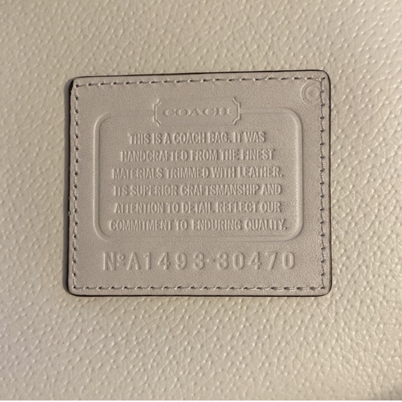 Coach Navy blue and white Gingham canvas purse - Picture 2 of 7